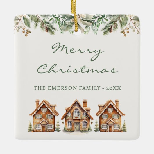 Kerst-kerstversiering voor ontbijtbrood keramisch ornament (Voorkant)