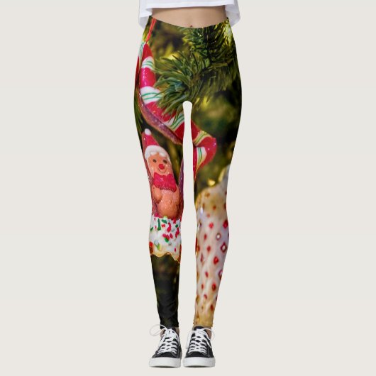 Kerst-kerstversiering voor ontbijtbrood leggings (Voorkant)