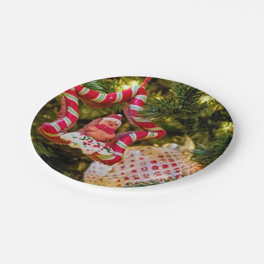 Kerst-kerstversiering voor ontbijtbrood papieren bordje (Gekanteld)