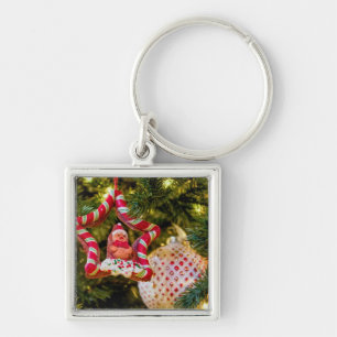 Kerst-kerstversiering voor ontbijtbrood sleutelhanger