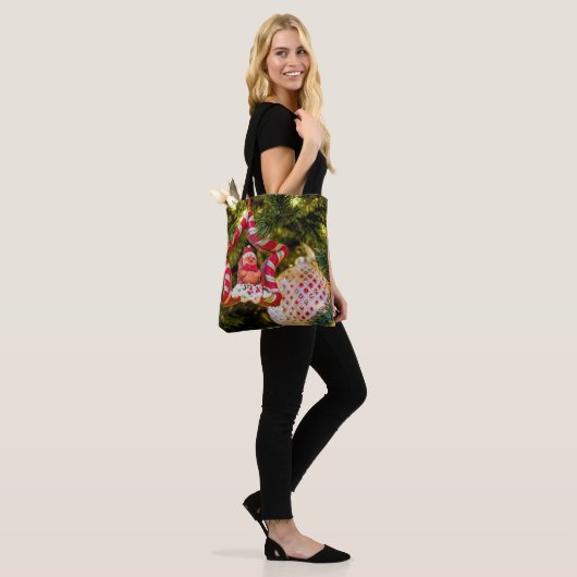 Kerst-kerstversiering voor ontbijtbrood tote bag (Op model)