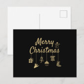Kerst-kerstversieringen gouden kleurgolden decor briefkaart (Voorkant / Achterkant)