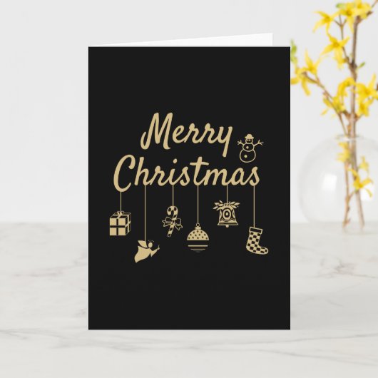 Kerst-kerstversieringen gouden kleurgolden decor kaart (Gele Bloem)