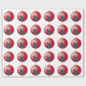 Kerst-kerstversieringen in Caïro Terrier Cadeaupapier (Vlak)