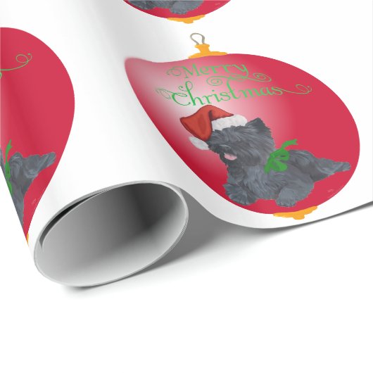 Kerst-kerstversieringen in Caïro Terrier Cadeaupapier (Rol Hoek)