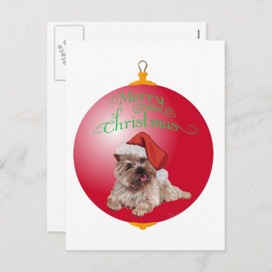 Kerst-kerstversieringen in Caïro Terrier Feestdagenkaart (Voorkant / Achterkant)