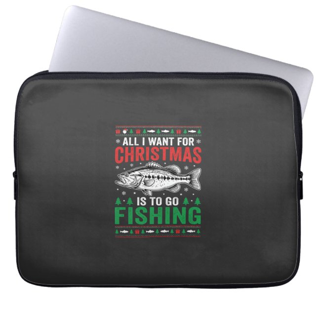 Kerst Kerstvisbaars Lelijk T-shirt Laptop Sleeve (Voorkant)
