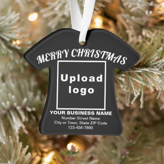 Kerst-kerstzwarte T-Shirt-vorm Acrylaal Ornament (Boom)