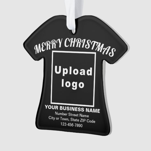 Kerst-kerstzwarte T-Shirt-vorm Acrylaal Ornament (voorkant)