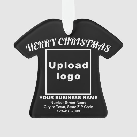 Kerst-kerstzwarte T-Shirt-vorm Acrylaal Ornament (achterkant)