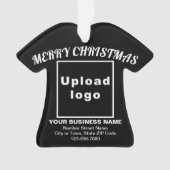 Kerst-kerstzwarte T-Shirt-vorm Acrylaal Ornament (voorkant)