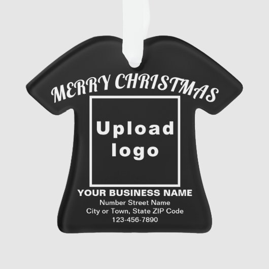 Kerst-kerstzwarte T-Shirt-vorm Acrylaal Ornament (voorkant)