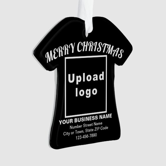 Kerst-kerstzwarte T-Shirt-vorm Acrylaal Ornament (voorkant)
