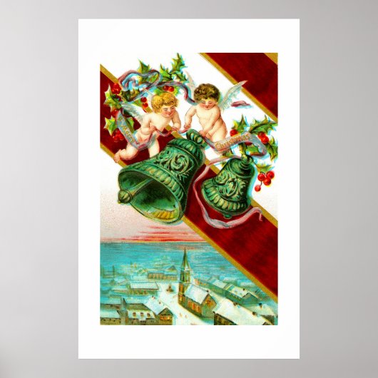 Kerst, kerubs en zeembellen poster (Voorkant)
