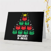 Kerst Kettlebells Kerstboom Kerstmis Workout Kaart (Gele Bloem)
