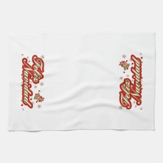 Kerst Keuken Handdoek Feliz Navidad (Horizontaal)