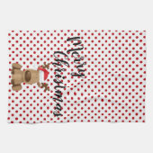 Kerst Keuken Handdoek Rendier Polka Dot Polkado (Horizontaal)
