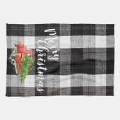 Kerst Keuken Handdoek Rood XMAS Truck geruite (Horizontaal)