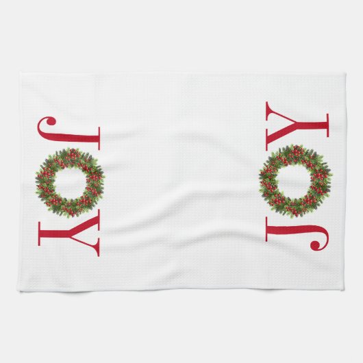 Kerst keuken handdoek-vreugde theedoek (Horizontaal)