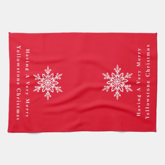 Kerst Keuken Handdoek Yellowstone Kerstmis (Horizontaal)