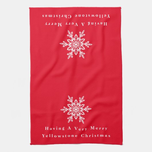 Kerst Keuken Handdoek Yellowstone Kerstmis (Verticaal)