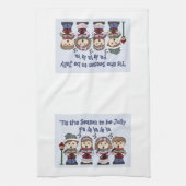 Kerst Keukenhanddoek -Carolers -Dit Het Seizoen (Verticaal)