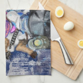 Kerst Keukenhanddoek met Gelukkige Vrienden (Quarter Fold)