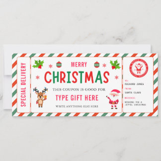 Kerst Kids Coupon Certificaat Rudolph Kerstman Kaart