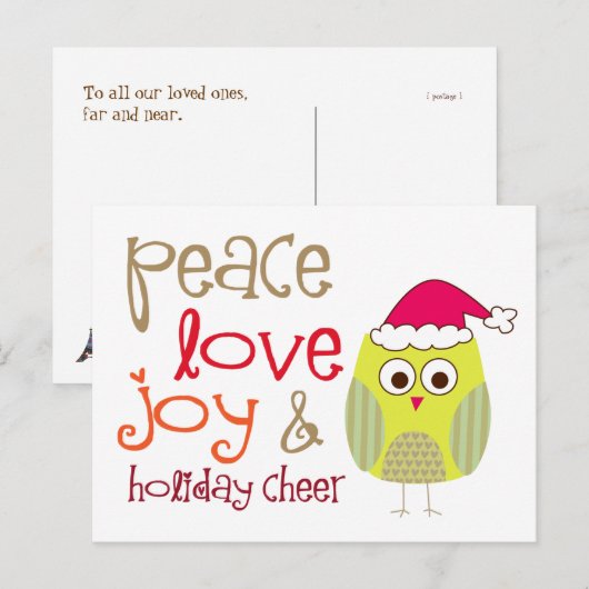 Kerst Kiekendief Ansichtkaart Feestdagenkaart (Voorkant / Achterkant)