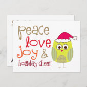 Kerst Kiekendief Uil, Postkaart Feestdagenkaart (Voorkant / Achterkant)