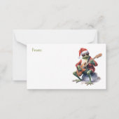 Kerst kikker band naar/van cadeau platte briefkaar notitiekaartje (Achterkant)