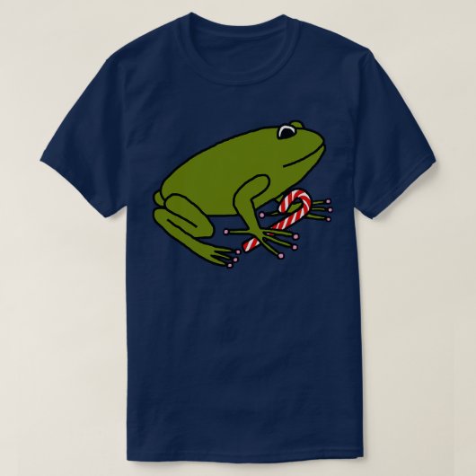 Kerst Kikker met Candy Cane T-shirt (Design voorkant)