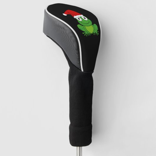 Kerst Kikker met Santa Hoed Golfheadcover (Schuin)