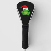 Kerst Kikker met Santa Hoed Golfheadcover (Voorkant)