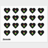 Kerst Kikker met Santa Hoed Hart Sticker (Vel)