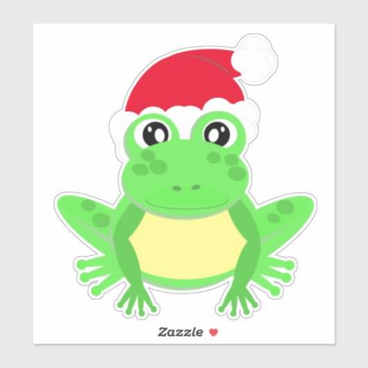 Kerst Kikker met Santa Hoed Schattigee Novel Carto Sticker (Vel)