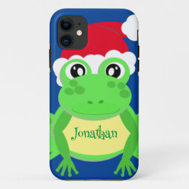 Kerst Kikker Santa Hoed Blauw Nieuwigheid Case-Mate iPhone Case