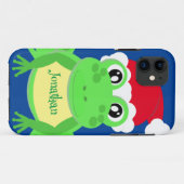 Kerst Kikker Santa Hoed Blauw Nieuwigheid Case-Mate iPhone Case (Achterkant (horizontaal))