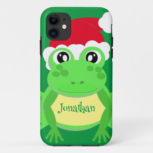 Kerst Kikker Santa Hoed Groene Nieuwigheid Case-Mate iPhone Case (Achterkant)