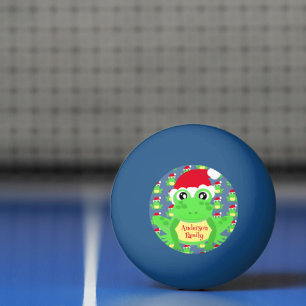 Kerst Kikker Santa Hoed Patroon Blauw Nieuwigheid Pingpongbal
