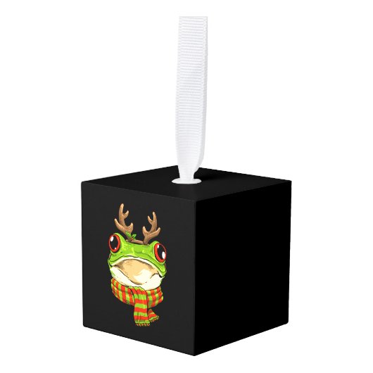 Kerst Kikker Toad Kerstman Rendier Xmas Decoratie (Voorkant hoekig)