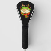 Kerst Kikker Toad Kerstman Rendier Xmas Golfheadcover (Voorkant)