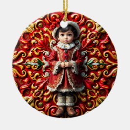 KERST ~ Kind 19e eeuw ~ Keramisch Ornament
