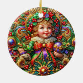 KERST ~ Kind 19e eeuw ~ Keramisch Ornament (Achterkant)