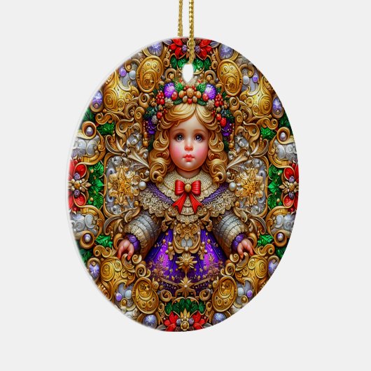 KERST ~ Kind 19e eeuw ~ Keramisch Ornament (Rechts)