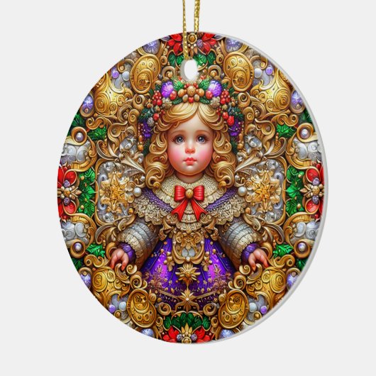 KERST ~ Kind 19e eeuw ~ Keramisch Ornament (Links)