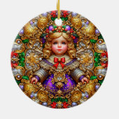 KERST ~ Kind 19e eeuw ~ Keramisch Ornament (Achterkant)