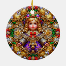 KERST ~ Kind 19e eeuw ~ Keramisch Ornament