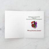 Kerst - Kind - Liefje - Trein en cadeaus Feestdagen Kaart (Binnen)