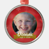 Kerst Kind Verloren Eerste Tand Keepsake Metalen Ornament (Voorkant)